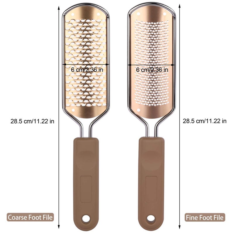LoveBB 2 Pack Foot File & Rasp Callus Remover - Stainless Steel Coarse & Fine Scraper for Dry/Wet Feet, Professional Dead Skin Scrubber & Cracked Heel Care - Image 3